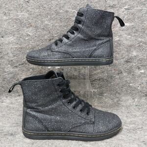 Dr. Martens Hackney Boots Women's Size 9 Black Glitter Punk Emo Goth Streetwear